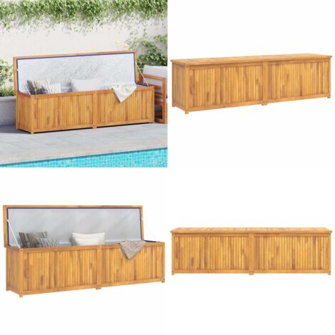 Cassa da Giardino 200x50x55 cm in Legno Massello di Teak - Cassa in legno - Teak