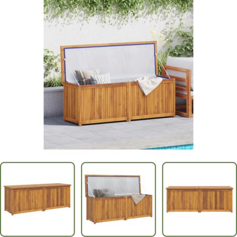 Cassa da giardino con coperchio - Cassa da Giardino 150x50x55 cm in Legno Massello di Teak