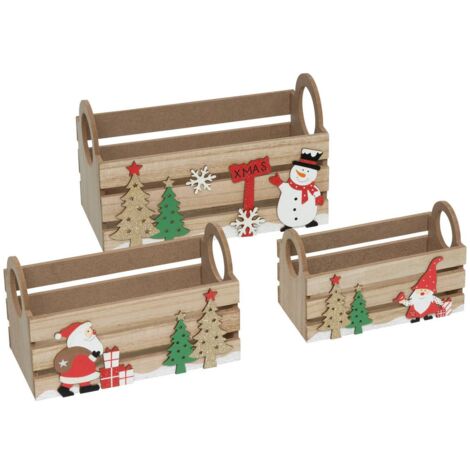 Cassa di legno deco x3 - Atmosphera créateur d'intérieur