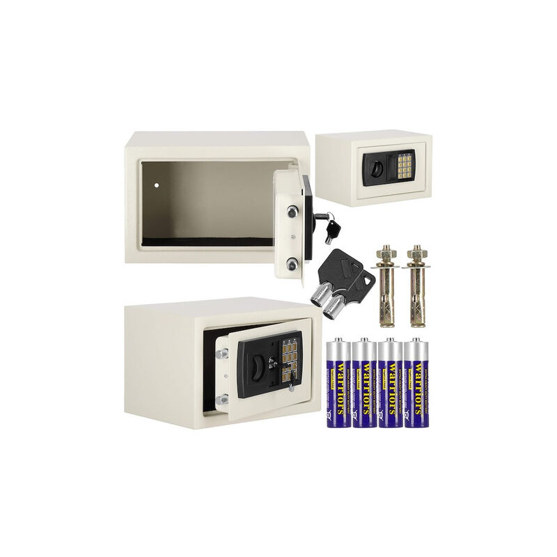 Image of Cassa di sicurezza domestica con chiave, scatola 31x20x20 cm, nascondiglio per soldi color beige