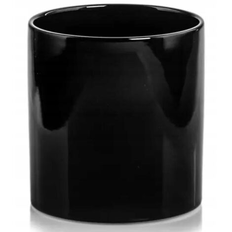 Cassa in ceramica nera, cilindro, 13 cm