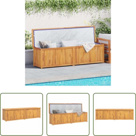 Cassa in legno - Cassa da Giardino 200x50x55 cm in Legno Massello di Teak