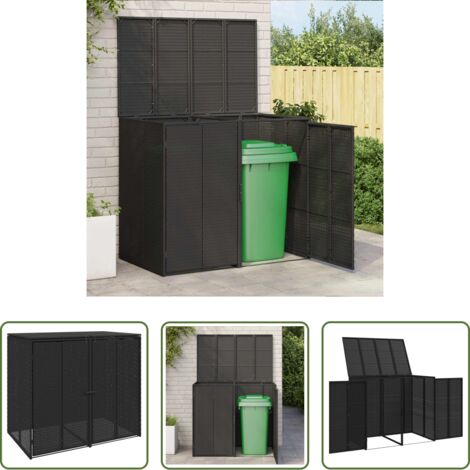 Cassa per rifiuti -  Cassa per Spazzatura 2 pcs Nero 65 x 80 x 115 cm Polietilene