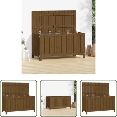 Cassa portaoggetti - Contenitore da Giardino Ambra 121x55x64 cm Legno Massello Pino
