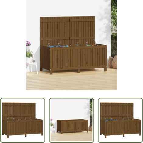Cassa portaoggetti -  Contenitore da Giardino Ambra 147x68x64 cm Legno Massello Pino