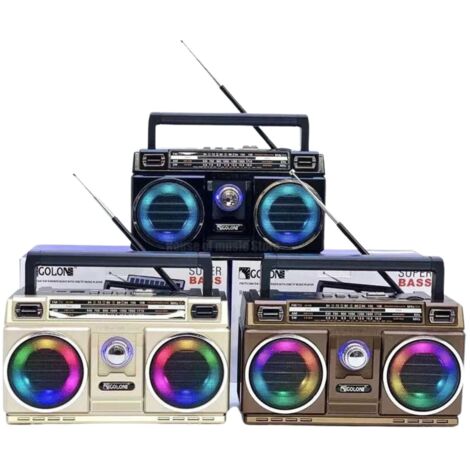 Cassa Rettangolare Speaker Retro' Altoparlante Radio Senza Fili USB Bluetooth