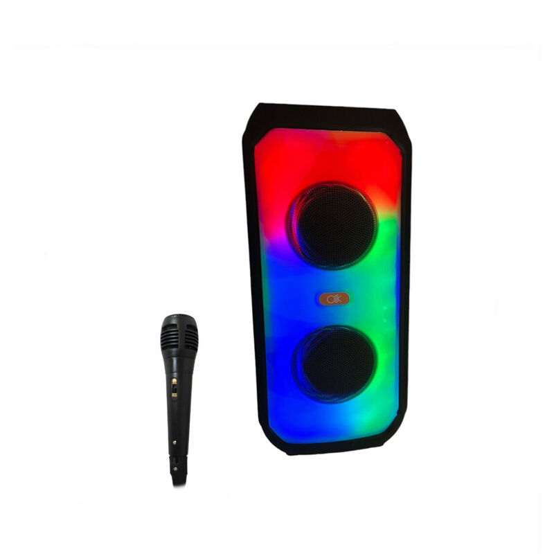 Image of BES - Cassa Speaker Bluetooth Karaoke 1 Microfono Luce rgb Altoparlante BT-2426