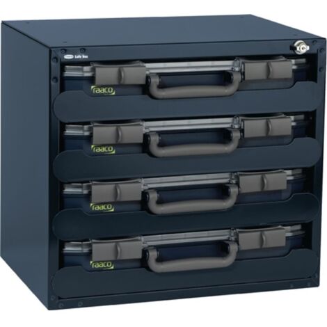 Cassaforte a cassetta assortita L452xP405xH330mm 4 scomparti con scatole assortite