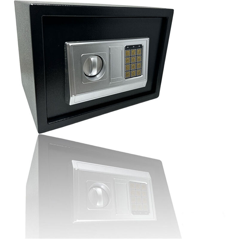 Image of Vetrineinrete - Cassaforte a muro con combinazione numerica digitale elettronica e doppia chiave di sicurezza 35x25 cm nero