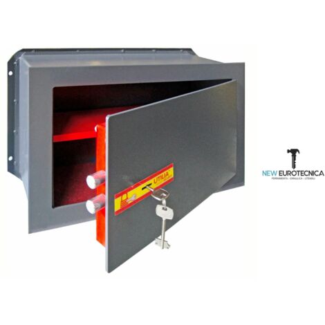 Cassaforte a muro utilia security in acciaio con chiave 26x15x18 h cm
