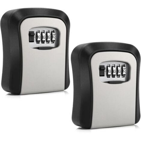 Cassaforte a parete con combinazione digitale, codice 4-digitale, colore grigio-nero, 2 pezzi