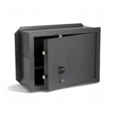 Cassaforte con chiave doppia mappa acciaio sicurezza alta resistenza 2 chiavi 1 ripiano interno - 36x20xH24 cm - 2 caten.