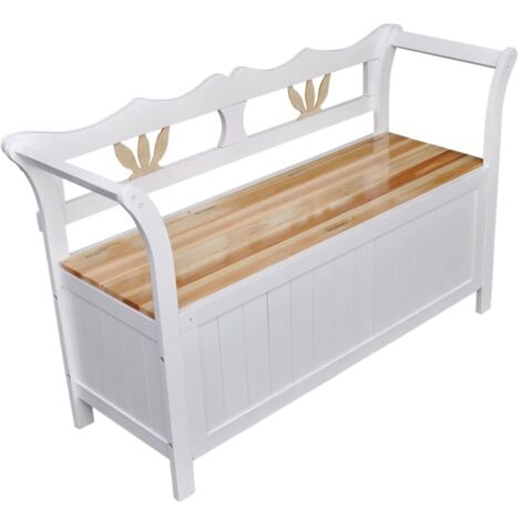 Cassapanca 126x42x75 cm in Legno Bianca