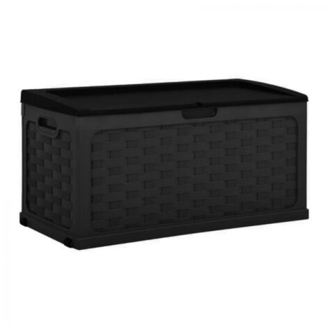 Cassapanca Baule in Plastica Rattan Antracite 116 x 56 x 58 cm