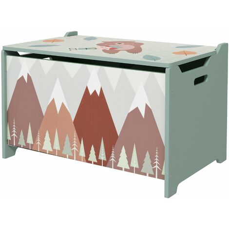 Cassapanca Baule Portagiochi 60x37x39 cm in MDF Verde