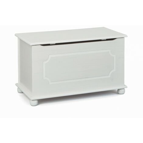 Panca contenitore 90x35 cm in legno bianco con 2 cassetti - Laredo