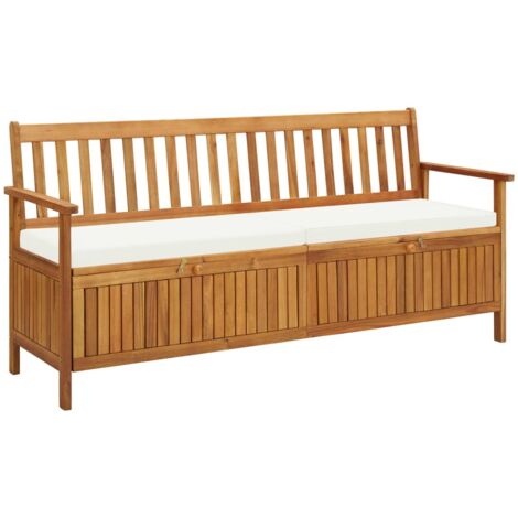 Cassapanca con Cuscini 170 cm Legno Massello d'Acacia