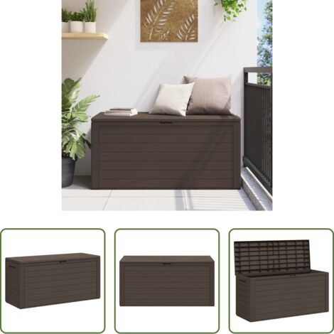 Cassapanca da giardino -  Baule da Giardino Marrone 116x44x55 cm