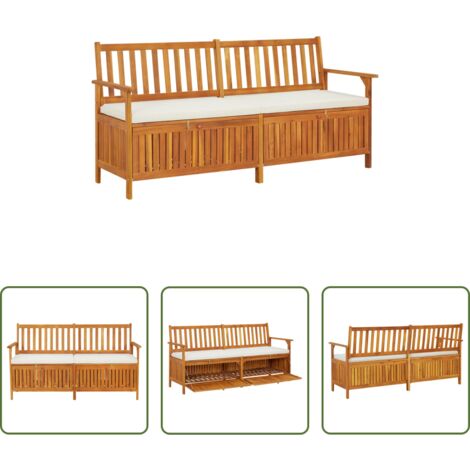 Cassapanca esterna -  Cassapanca con Cuscino 170 cm in Legno Massello di Acacia