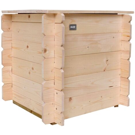 Cassapanca in Legno 60x60 Contenitore Baule Multiuso con Coperchio