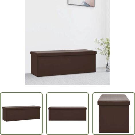 Cassapanca - Panca Portaoggetti Pieghevole Marrone in PVC