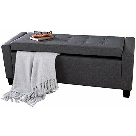 BAKAJI Cassapanca Pouf Contenitore - Ecopelle, Trapuntata Con Cristalli, Gambe Oro, 96x46x43 Cm - Foto 2