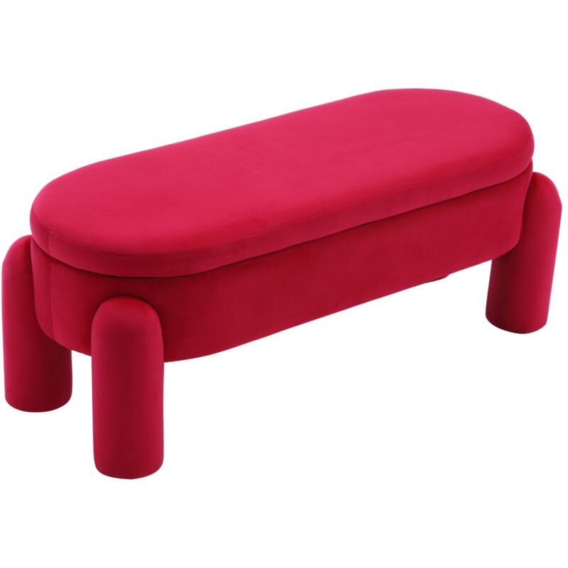 Cassapanca Pouf Panca Fondo Letto Panca Contenitore da Interno in Velluto per Camera da Letto/Soggiorno 114cm, Rosa