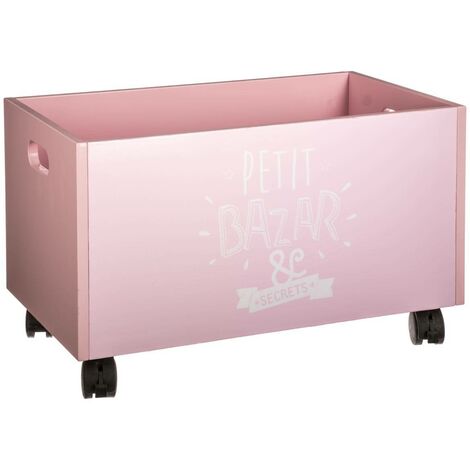 Cassapanca rosa su ruote 48x28cm - Atmosphera créateur d'intérieur