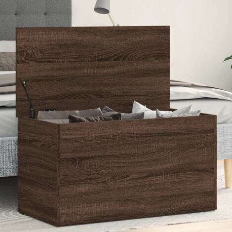 Baule Cassapanca Pouf Contenitore 81x40x46 cm in Legno e MDF