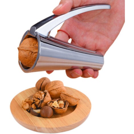 UMNUOU casse-noix, s'adapte à tous les écrous, effort minimal pour casser les coquilles dures, pas de coquilles volantes et pas de pincement des doigts, Argent.