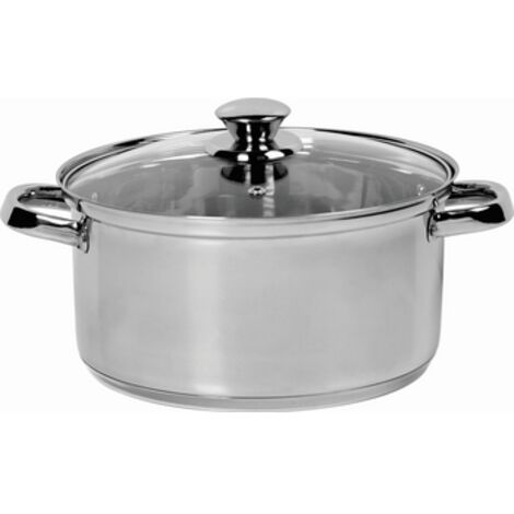 Casserole avec couvercle 24 cm en acier inoxydable