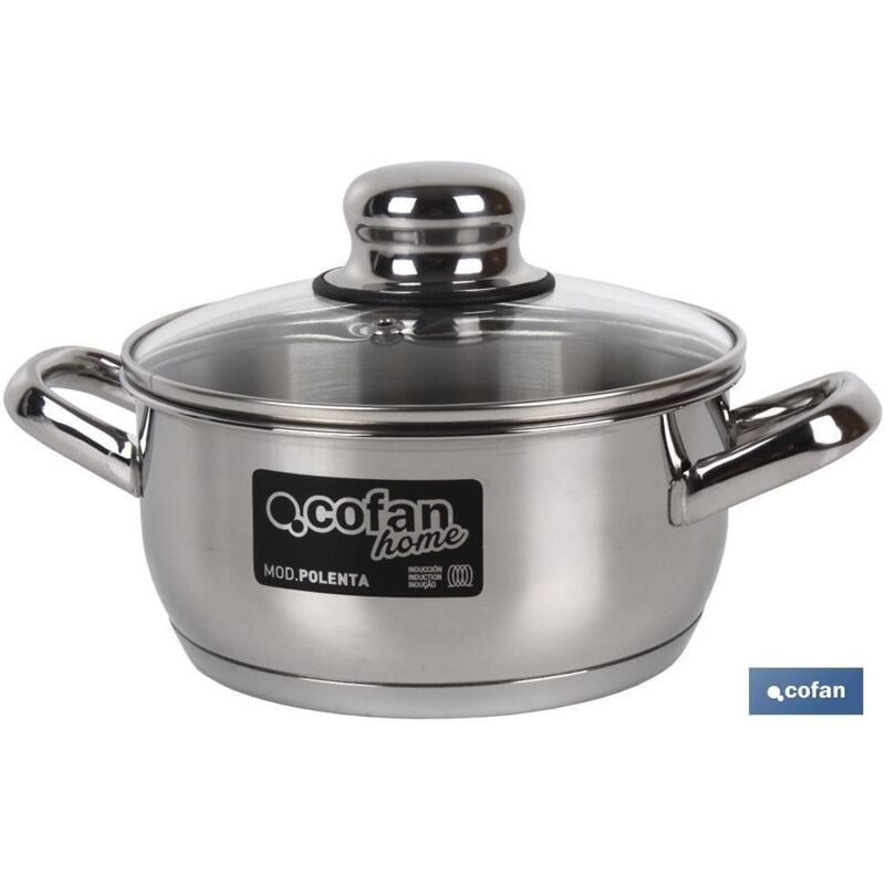 Cofan - Cocotte à Induction inox 5,4l Polenta T/Verre Modèle Ø260 mm