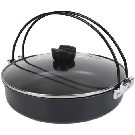 Casserole Japonaise 26,9 cm en Alliage d'Aluminium Multifonction Antiadhésive avec Couvercle pour Marmite et Sauce