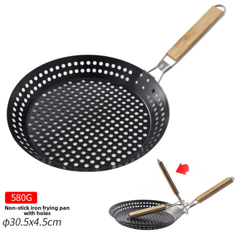 Casserole pliable en fer antiadhésif pour camping Barbecue Steak Diamètre φ30.5