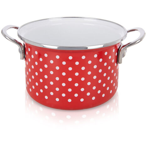 Casserole traditionnelle en émail blanc pour plaque à induction/gaz, 2 L
