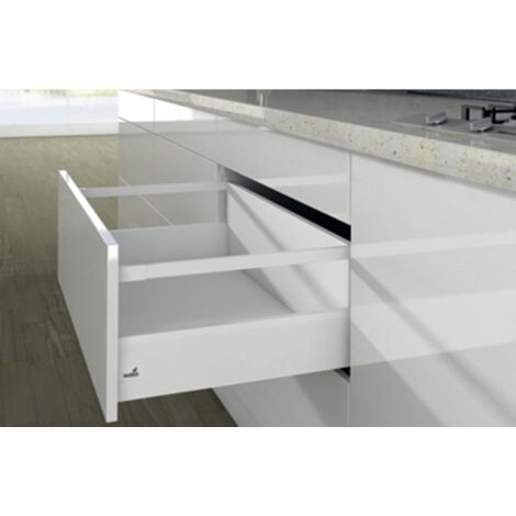 Casserolier Arcitech HETTICH - P.400 H.250/126mm - blanc sans coulisse avec tringle - 9149400