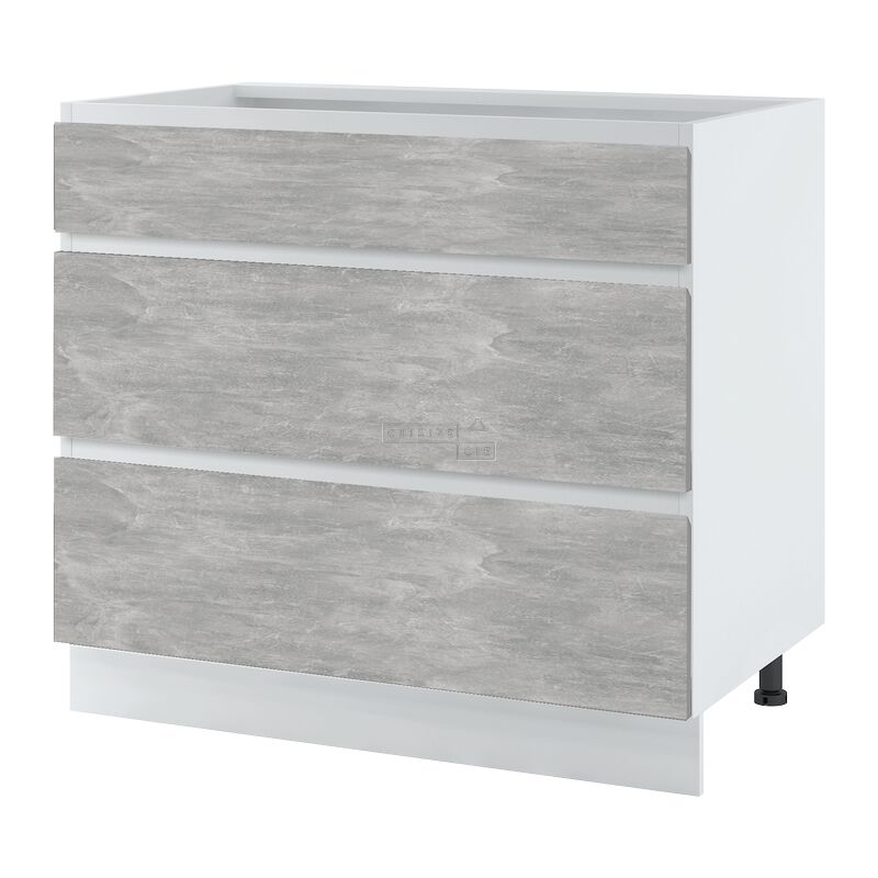 Casserolier Bellissi Beton Naturel l 90 cm Type de poignee: Porte avec poignée integrée