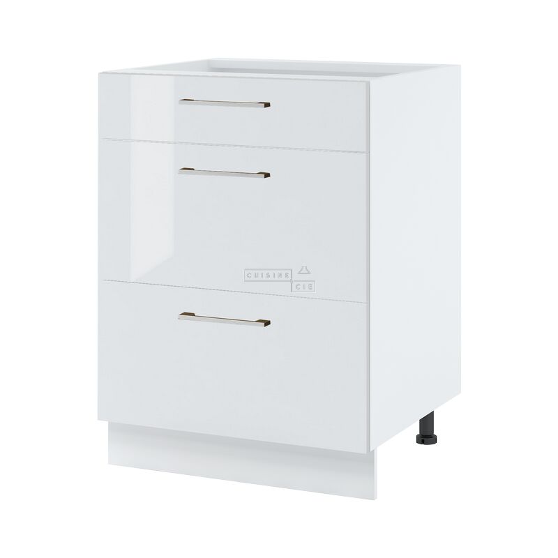 Cuisineandcie - Casserolier Bellissi Blanc Brillant l 60 cm Type de poignee: Porte avec poignée apparente