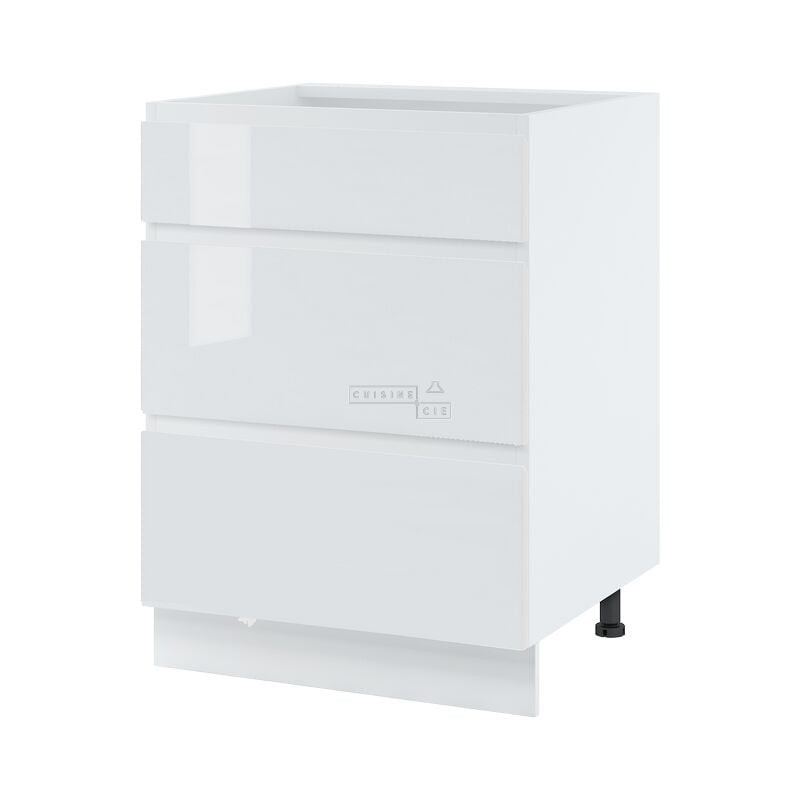 Cuisineandcie - Casserolier Bellissi Blanc Brillant l 60 cm Type de poignee: Porte avec poignée integrée