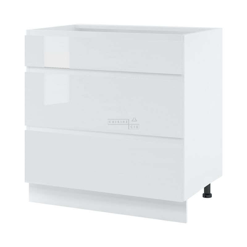 Casserolier Bellissi Blanc Brillant l 80 cm Type de poignee: Porte avec poignée integrée
