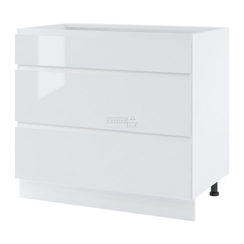 Casserolier Bellissi Blanc Brillant L 90 cm Type de poignee: Porte avec poignée integrée