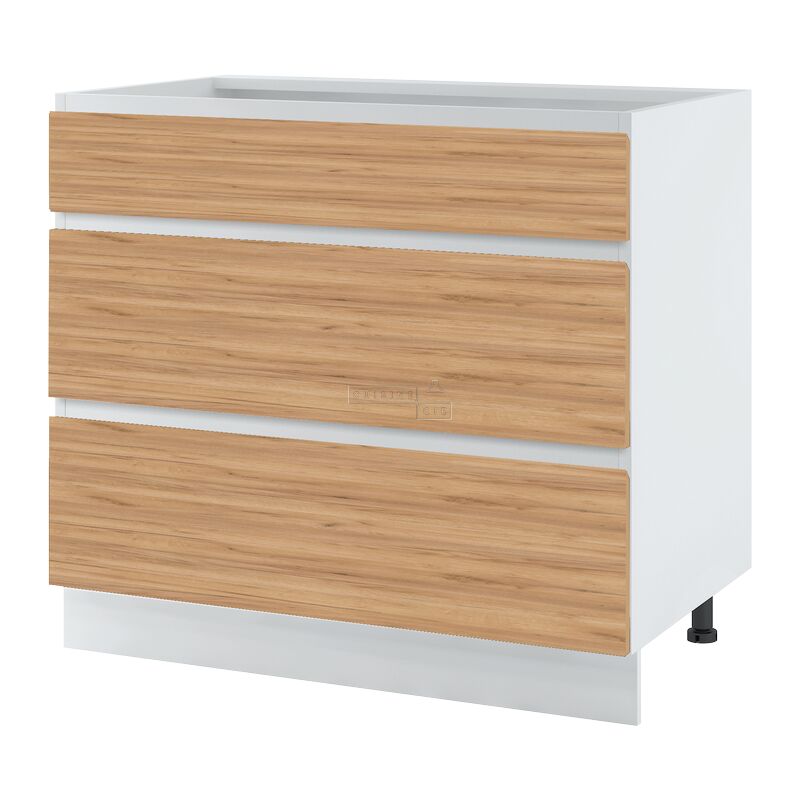 Casserolier Bellissi Chene l 90 cm Type de poignee: Porte avec poignée integrée - Couleur: Décor chêne brut