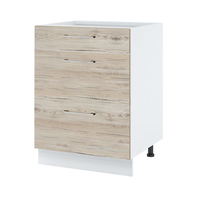 Casserolier Bellissi Noyer Blanchi L 60 cm - Coulisses tiroir avec amortisseur Brown