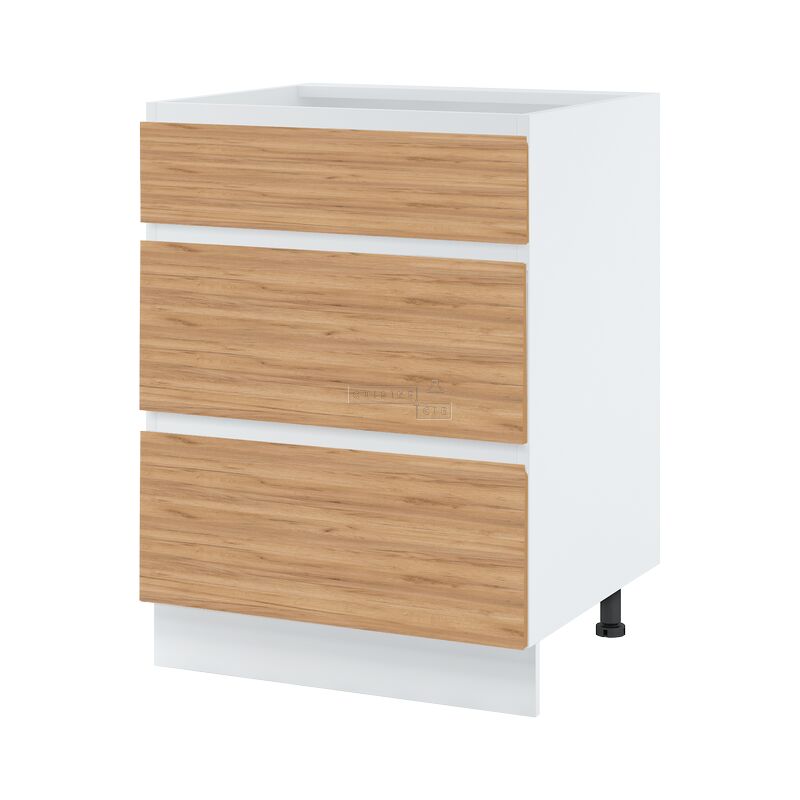 Cuisineandcie - Casserolier îlot de cuisine Bellissi Chene L 60 cm | Type de poignee: Porte avec poignée integrée - Couleur: Décor chêne brut