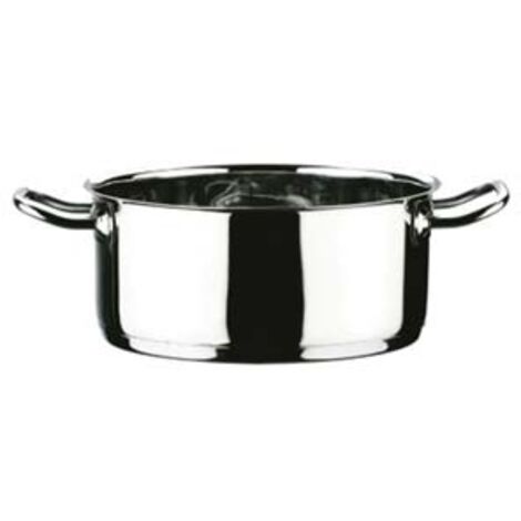 CASSERUOLA 2 MANICI IN ACCIAIO INOX 18/10  cm.22 lt.3,9
