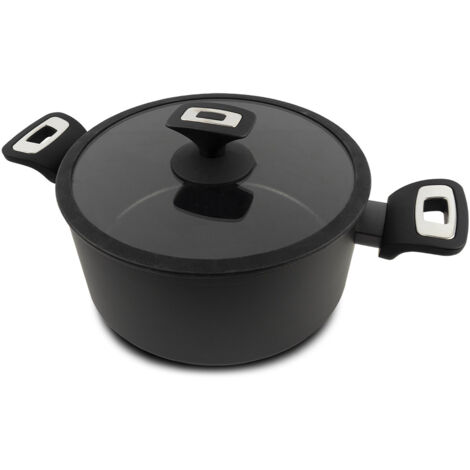 Casseruola 2 Maniglie Ø 24cm Antiaderente Induzione Silex Elegance Black Nero