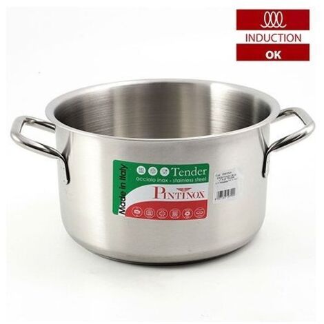 Casseruola alta con 2 manici in acciaio inox Tender Cm.24