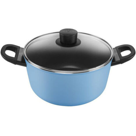 Casseruola Ballarini Caprera con Due Manici e Coperchio, Diametro 24 cm, Colore Blu