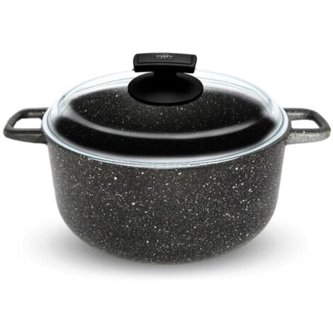 Casseruola con Coperchio in Vetro Antiaderente 2 Manici Ø24 cm Olympia Hard Cook