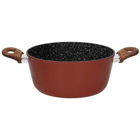 Casseruola da 24 cm con due manici  Linea Rustic Stone in Alluminio Rosso